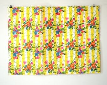 Vintage Wrapping Paper Flowers and Stripes - Vintage Wedding Gift Wrap