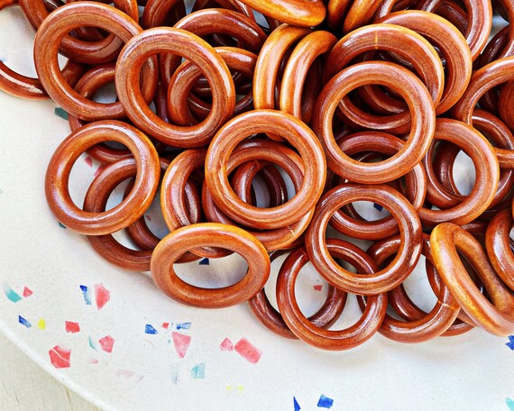 40 Anelli Di Legno Da 55 Mm Per Macramè E Fai Da Te: Naturali, Lisci, Perfetti Per Gioielli E Decorazioni