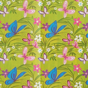 Vintage Gift Wrap Retro Wrapping Paper Butterflies and Flowers Wrapping Paper image 2