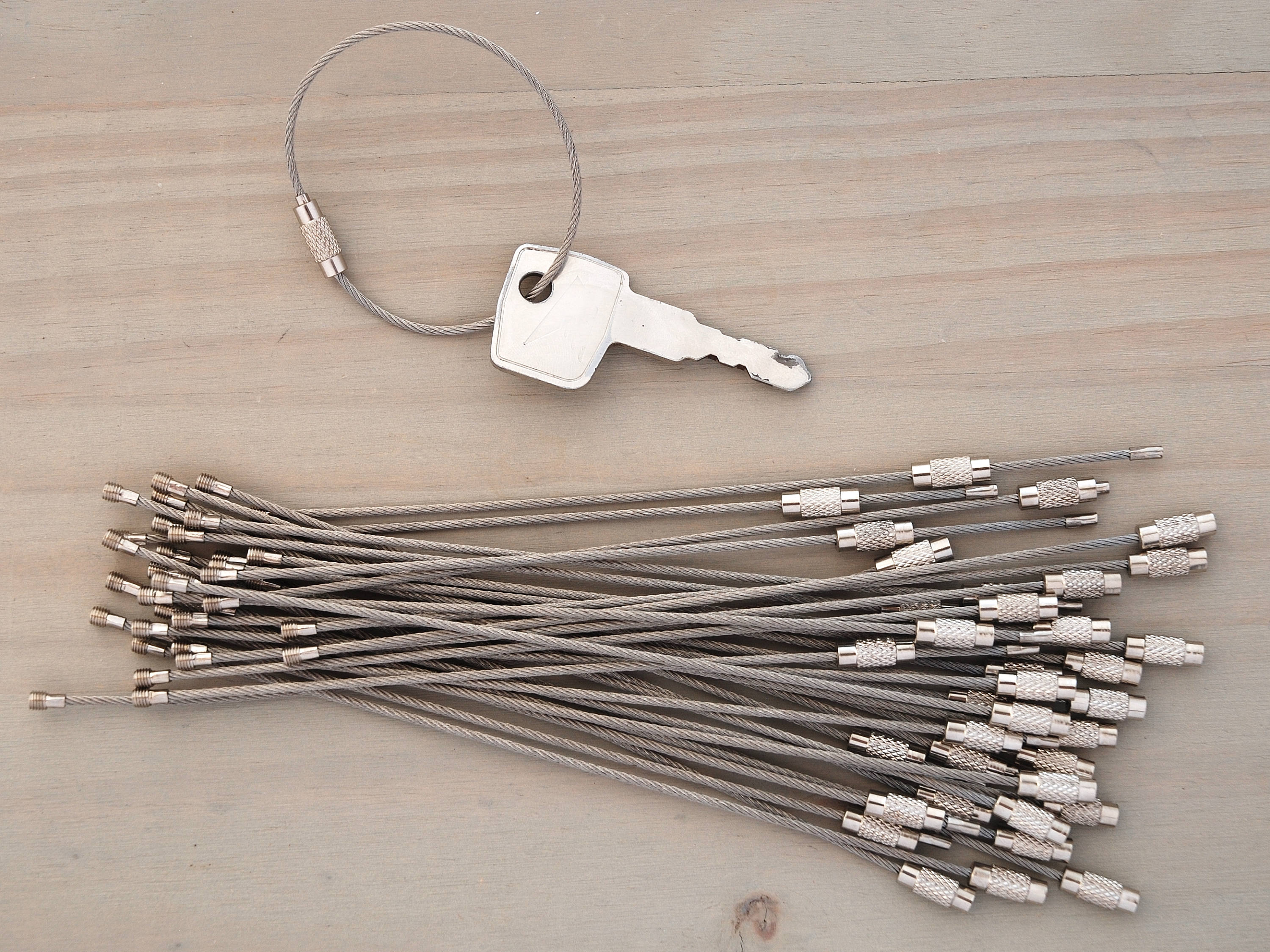 Stainless Steel Screw Locking Wire Keychain Cable Etsy