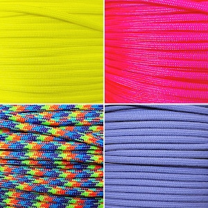 10 Ft of 550 Paracord || 7 strand Parachute Cord || 4mm Bright Nylon Rope for bracelets, macrame, outdoor, crafts
