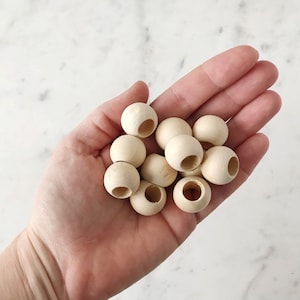 20x15mm UNFINISHED WOOD BEADS // Large Wooden Macrame Beads // 20mm x 15mm