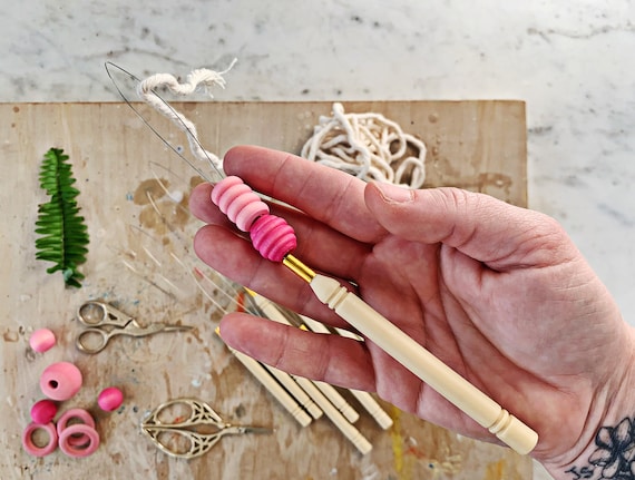 BEAD THREADER Pulling Needle Beading and Macrame Tool Etsy