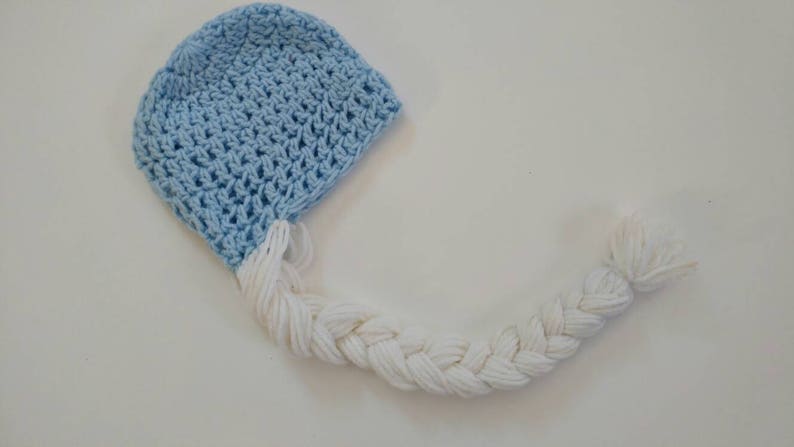 baby gift braids princess white canadian shops gift unisex gift ice 6-12m baby hat girly blue ready to ship handmade crochet
