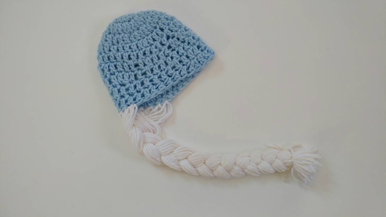 girly ice princess unisex gift crochet canadian shops 3-6m baby hat braids blue ready to ship white baby gift gift handmade