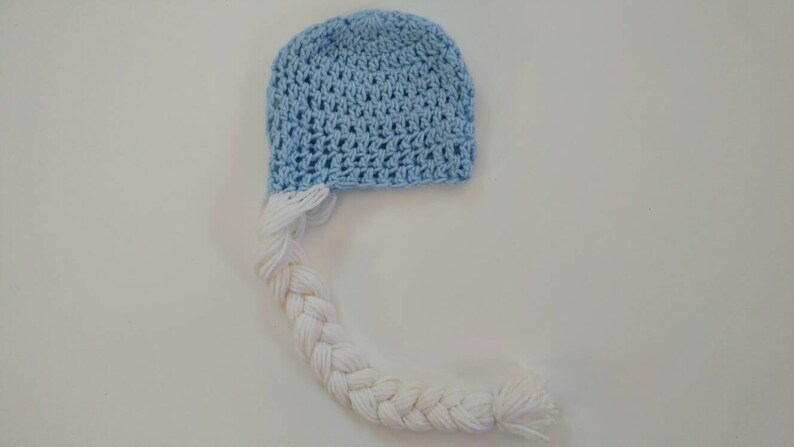 baby gift braids princess white canadian shops gift unisex gift ice 6-12m baby hat girly blue ready to ship handmade crochet