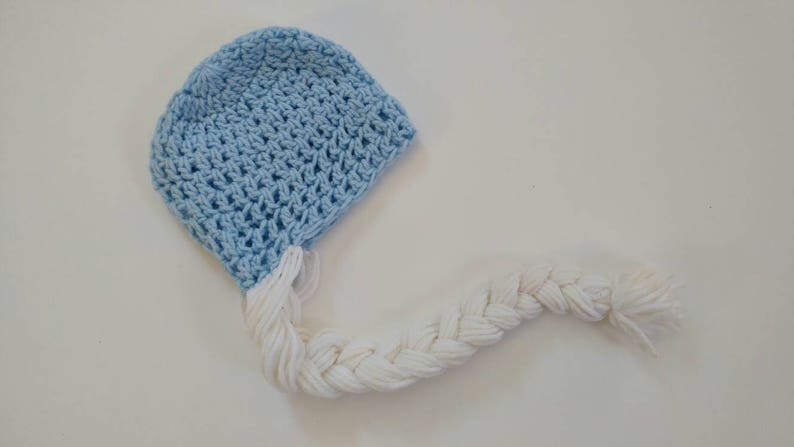 baby gift braids princess white canadian shops gift unisex gift ice 6-12m baby hat girly blue ready to ship handmade crochet