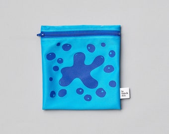 SPECIAL EDITION / BLUEBERRY ~ Reusable bag for sandwich and snack ~ Large ~ Reusable snack and sandwich zipper bags
