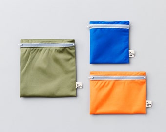 Trio Montagne ~ Reusable sandwich and snack bags ~ Reusable snack and sandwich zipper bags