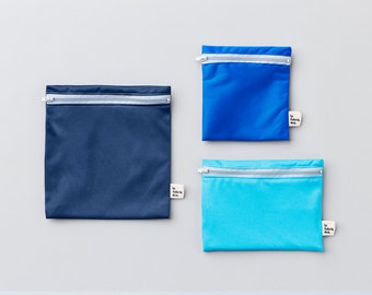 Trio Atlantique ~ Reusable sandwich and snack bags ~ Reusable snack and sandwich zipper bags