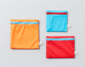 Trio Fruité ~ Reusable bags for sandwich and snack ~ Reusable snack and sandwich zipper bags