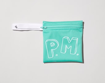 School Edition ~ PM ~ Reusable Snack Bag ~ Small ~ Reusable Snack Zipper Bags