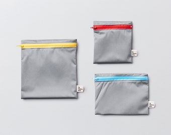 Trio Glacier ~ Reusable sandwich and snack bags ~ Reusable snack and sandwich zipper bags