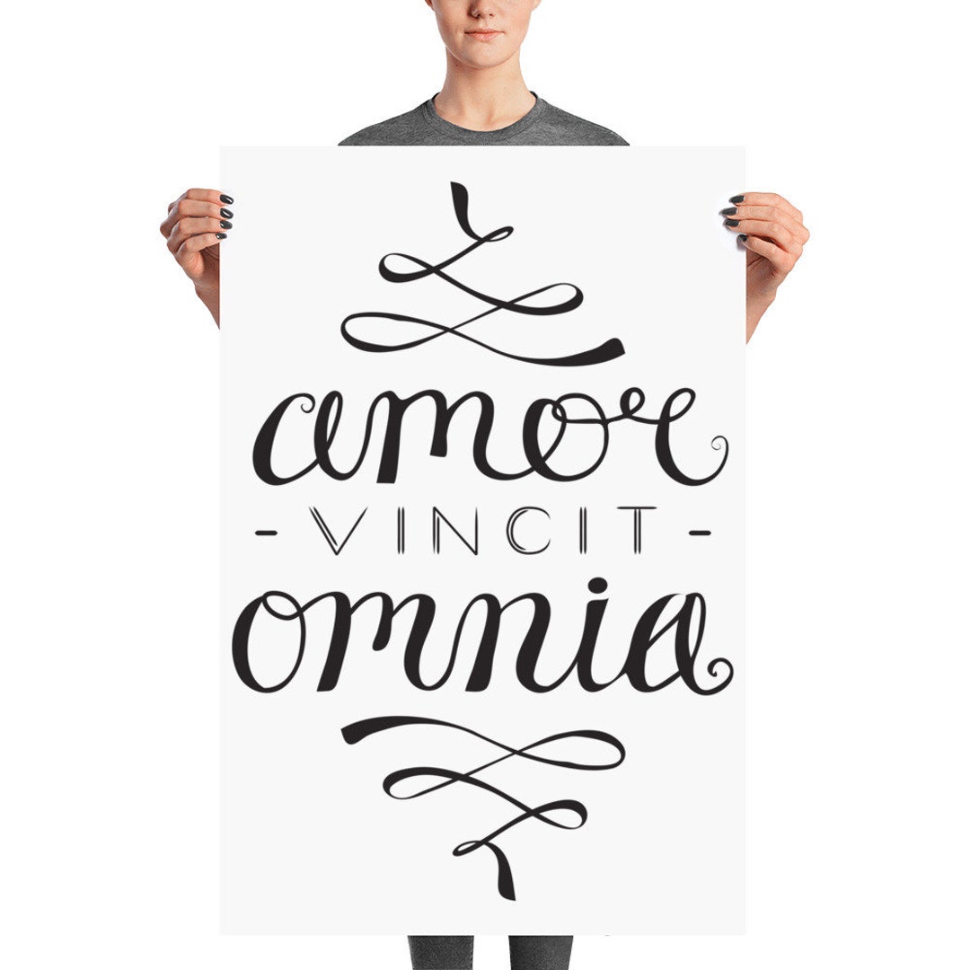 Love Conquers All Amor Vincit Omnia Latin Language Poster 24x36 Etsy