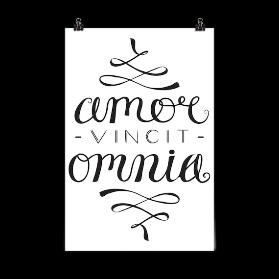 Liefde Overwint Alles Amor Vincit Omnia Latijnse Taal Poster 24 X 36