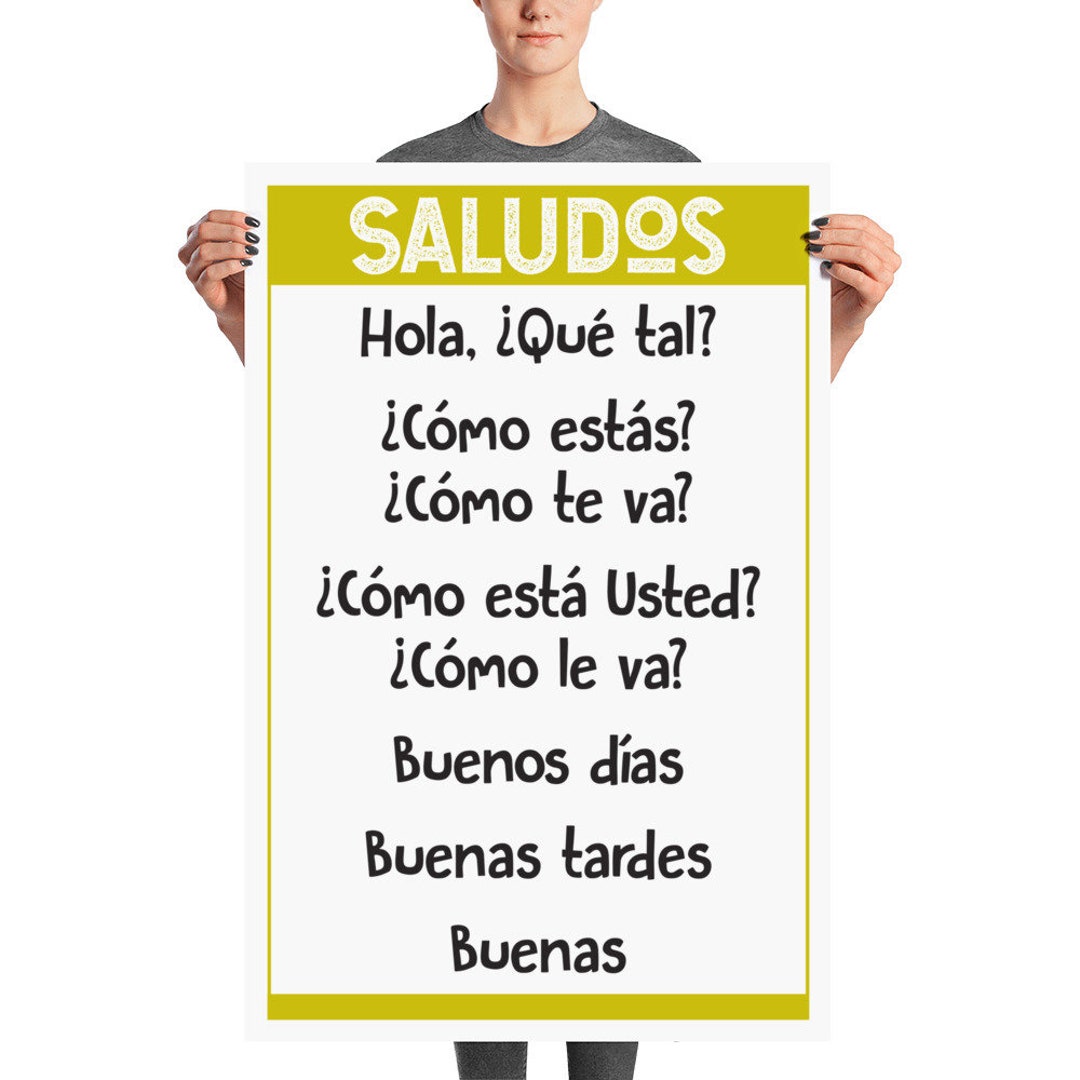 Spanish Language SALUDOS Poster Basic Phrases for Classroom - Etsy