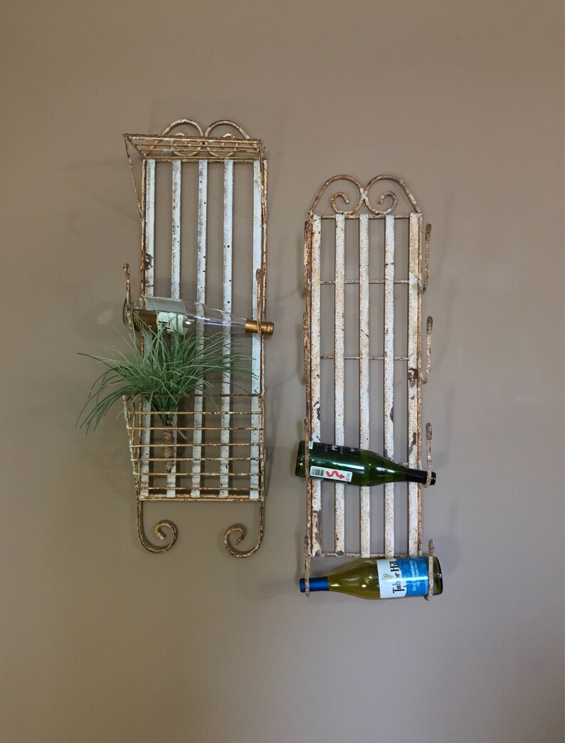 38 Tall Wrought Iron Wine Rack / Rustic Wine Rack / Wall Etsy