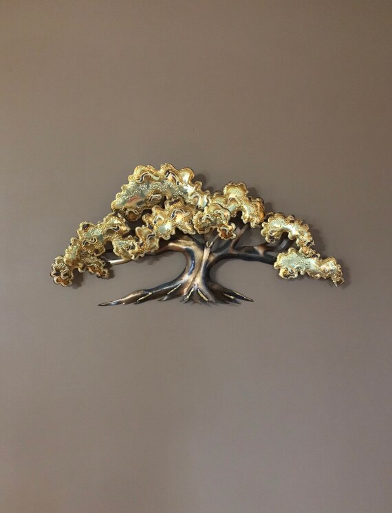 Large Mid Century Metal Wall Art Brutalist C Jere Tree Of Life Curtis Sculpture