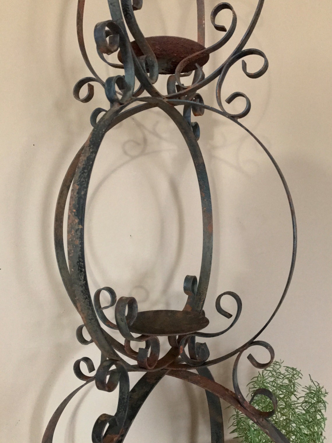 46 Wrought Iron Candle Holder Centerpiece/Fireplace Etsy