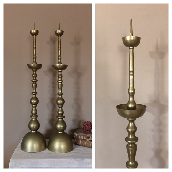 36 Tall Floor Candlesticks Fireplace Decor Floor Candle Holder Brass Candle Sticks Brass Candle Holders Wedding Candlesticks Pillar Candle