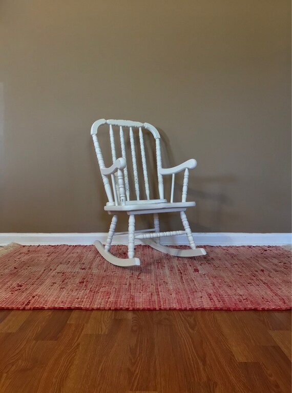 wooden childs rocking chair