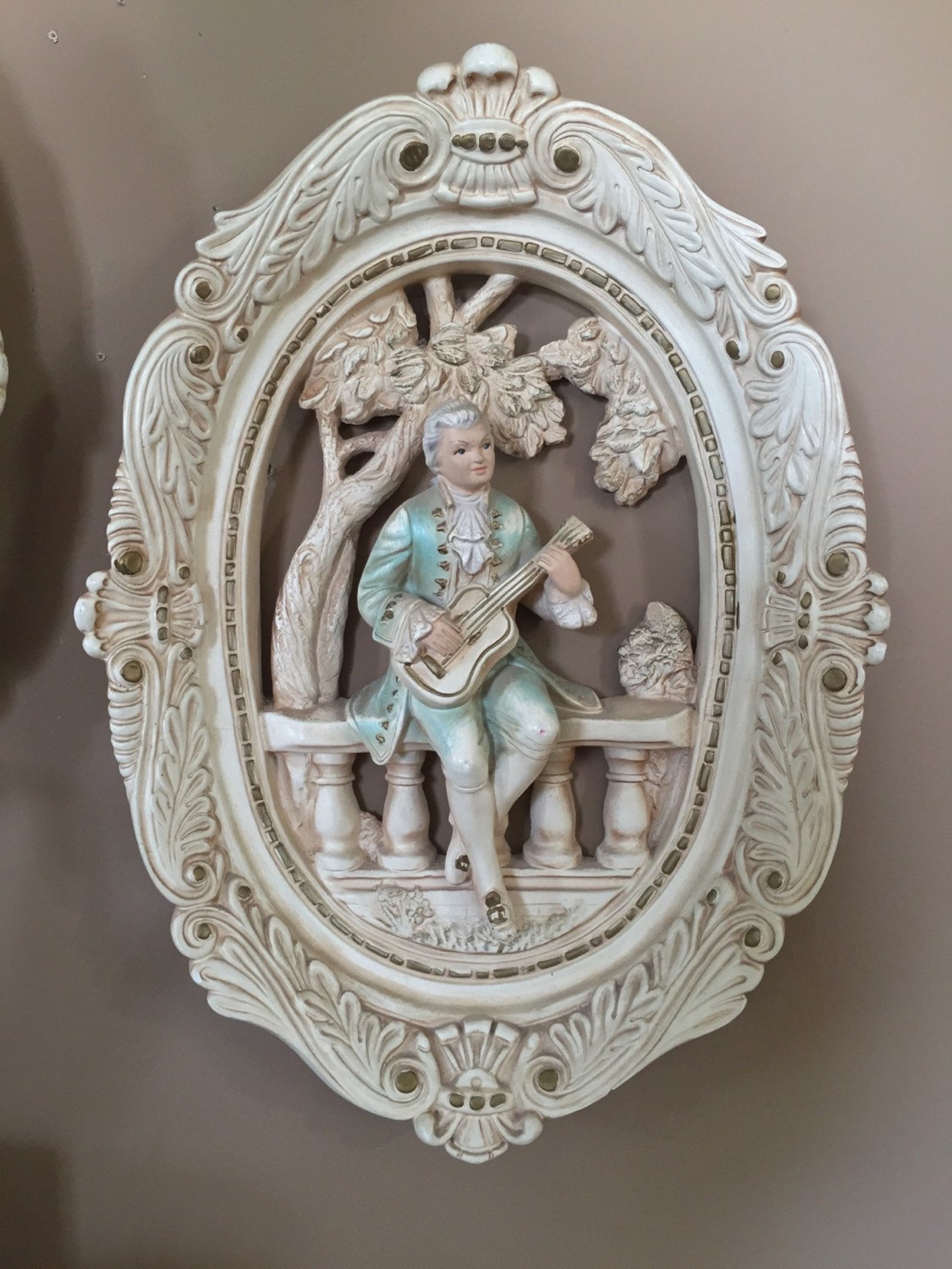 Vintage Victorian Wall Art / Chalkware Wall Plaques / Etsy