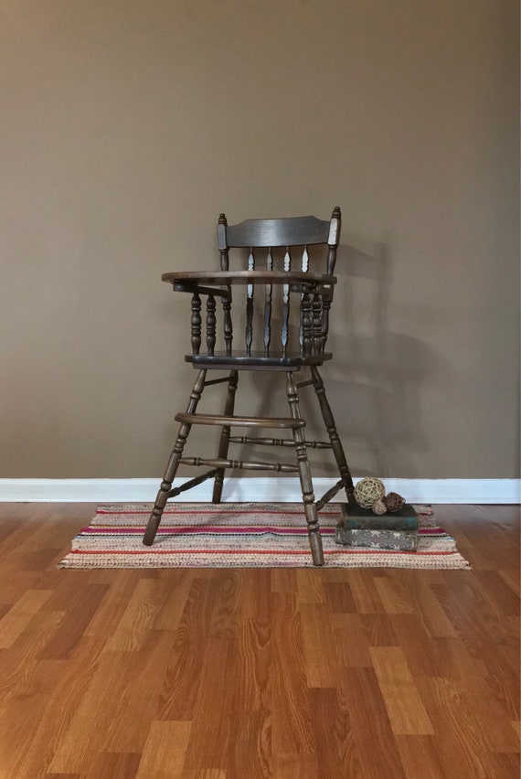 Vintage Wooden High Chair Jenny Lind Wood Highchair Image 0