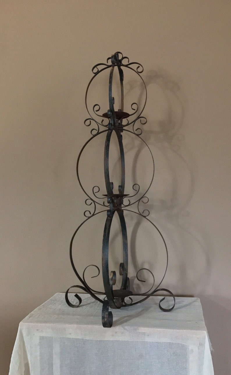 46 Wrought Iron Candle Holder Centerpiece/Fireplace Etsy