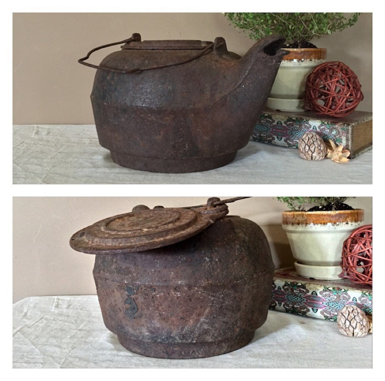 Authentic Antique Cast Iron Kettle / Cast Iron Kettle / Tea Etsy
