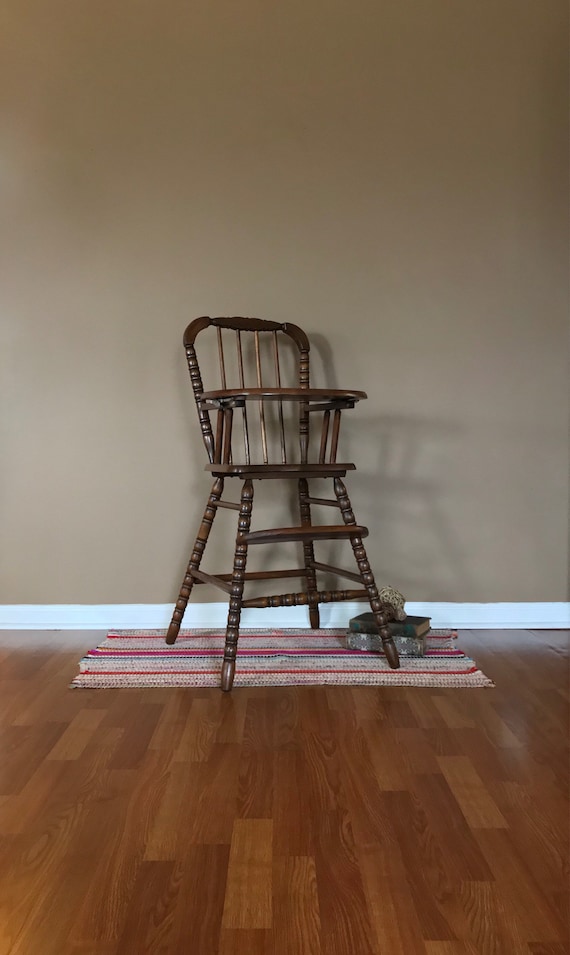 Vintage Wooden High Chair Jenny Lind Wood Highchair Image 0