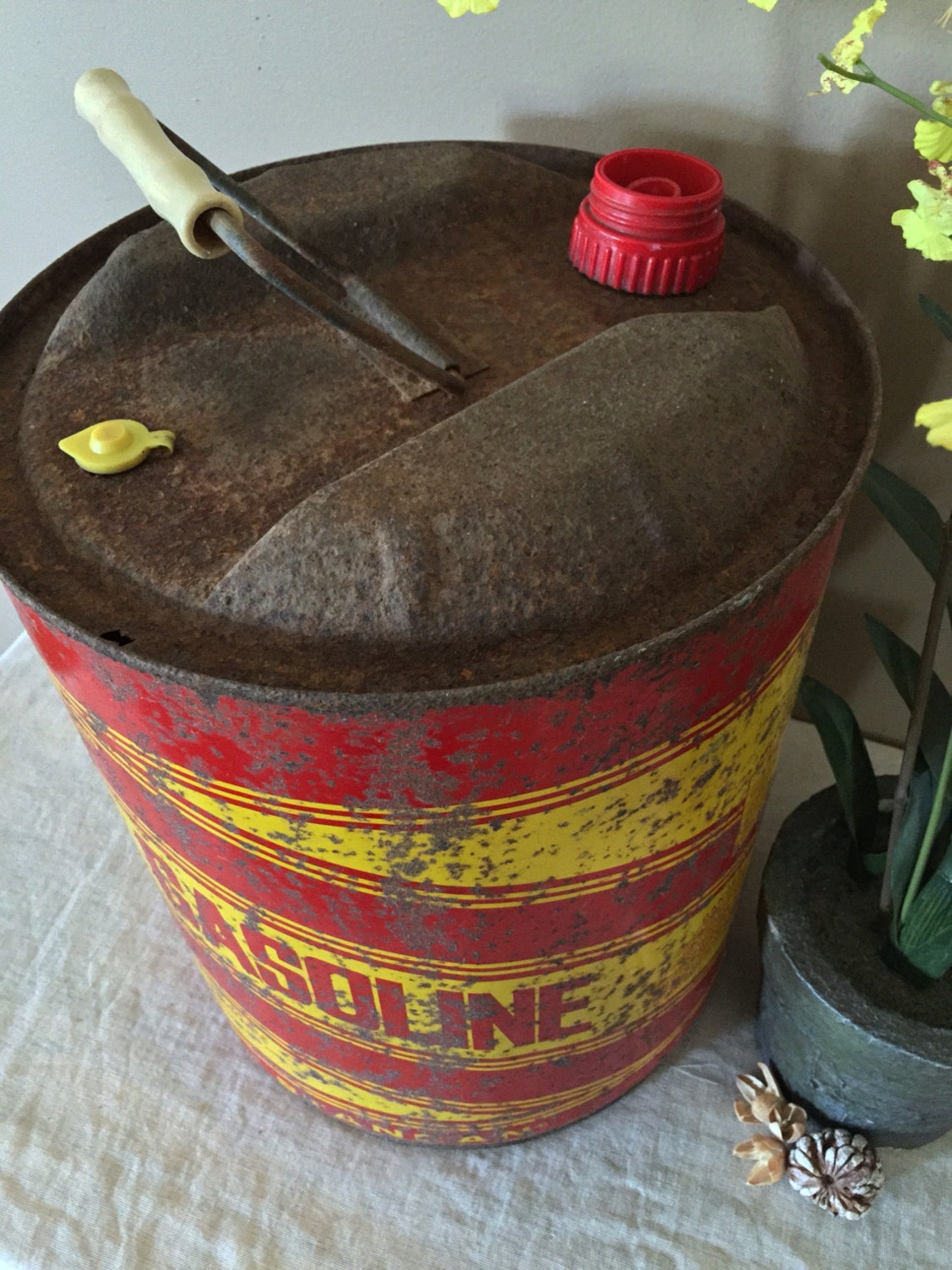 Vintage Gas Can / Large Gas Can / Five Gallon Gas Can / Metal Etsy
