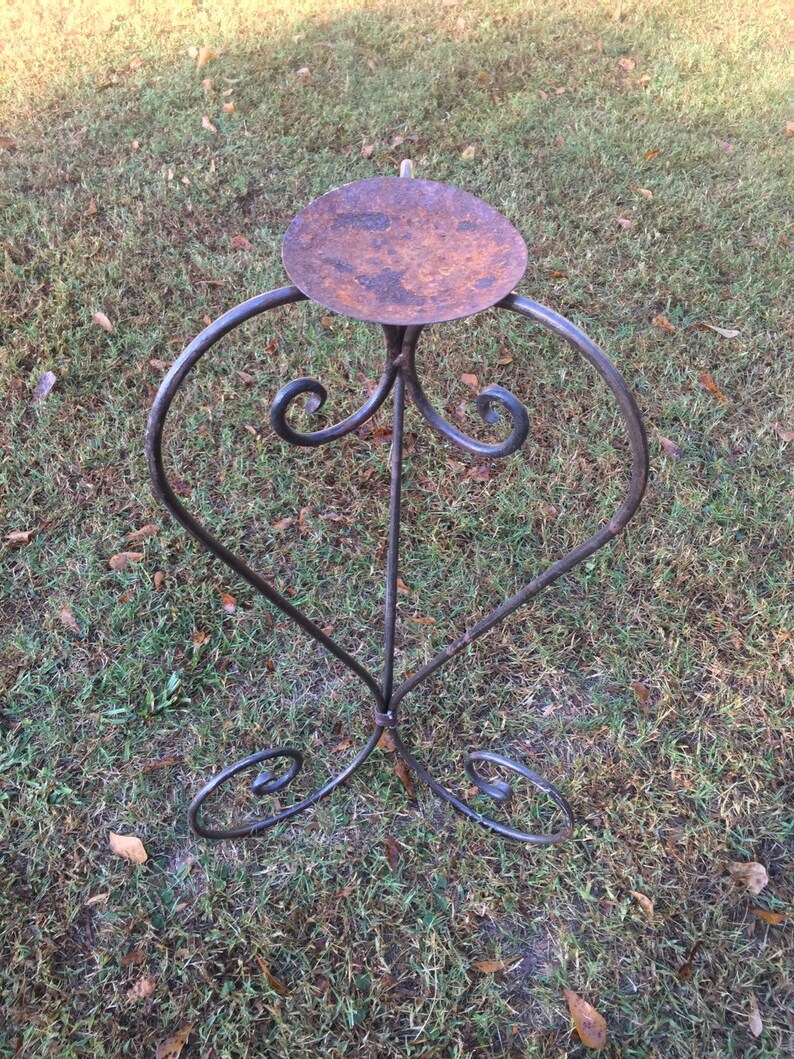Large Vintage Iron Candle Stand / Floor Candle Stand / Rustic Etsy