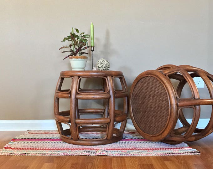 Set 2 Wicker Rattan Tables/rattan End Table/wicker End Etsy