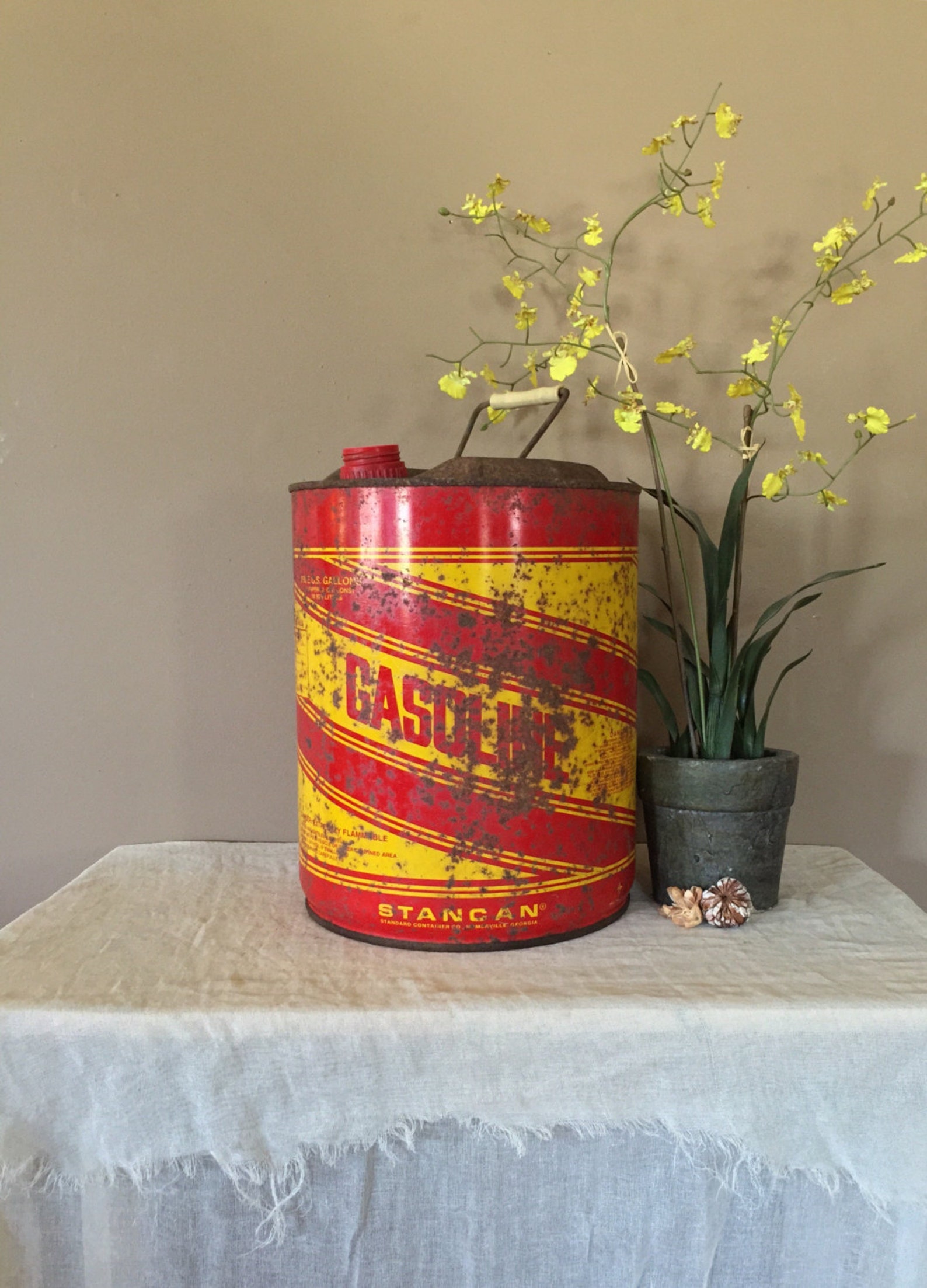 Vintage Gas Can / Large Gas Can / Five Gallon Gas Can / Metal Etsy