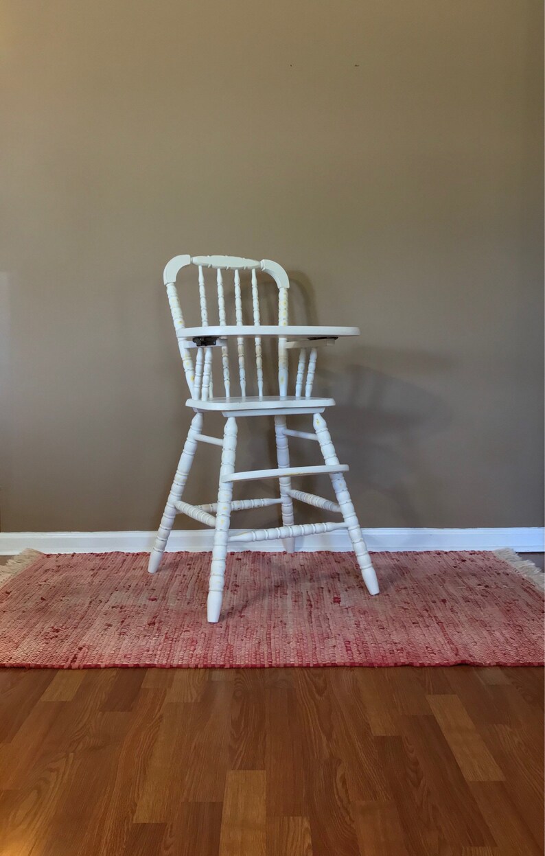 Refinished Wooden High Chair Wood Highchair Childs Photo Prop Chair Wooden High Chair Childs Highchair Jenny Lind High Chair