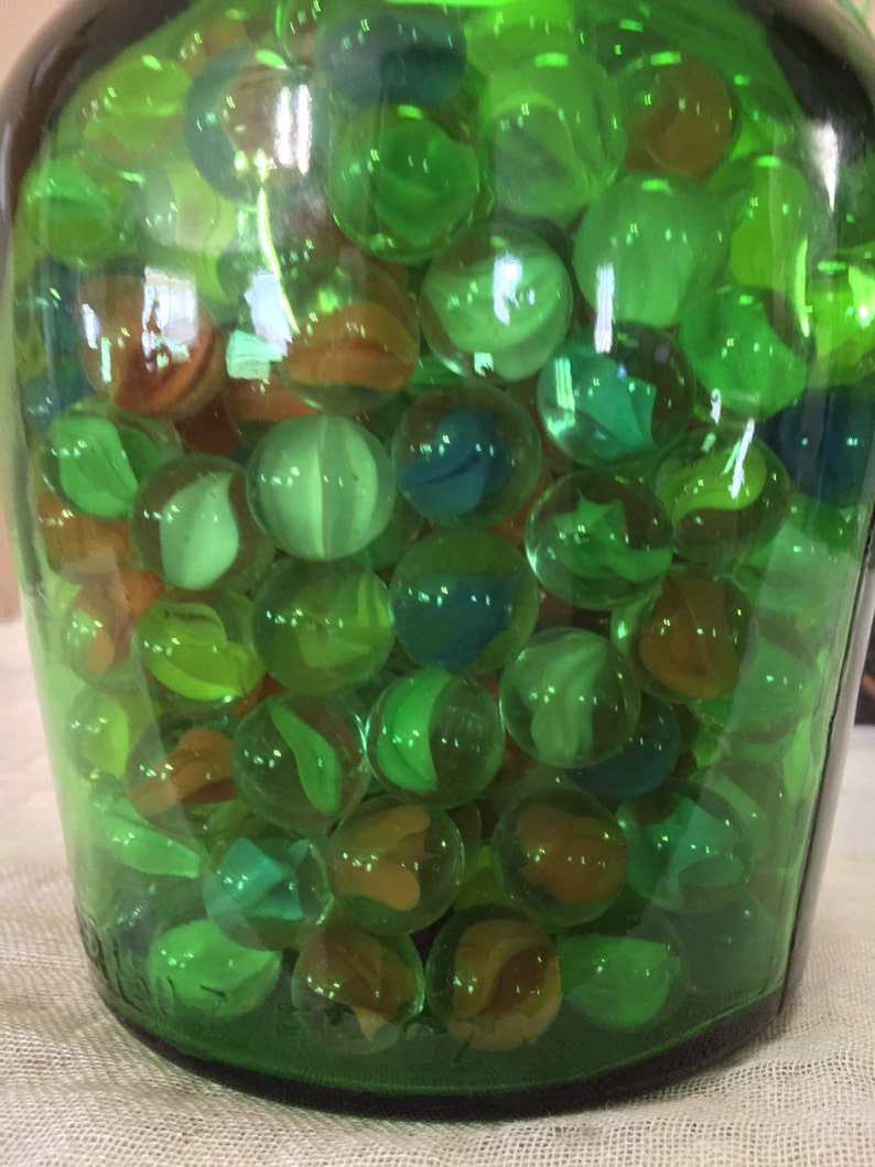 300 Vintage 70's Assorted Marbles / Jar of Marbles / Etsy