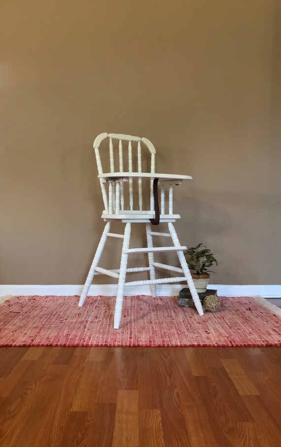 Vintage Wooden High Chair Wood Highchair Childs Photo Prop