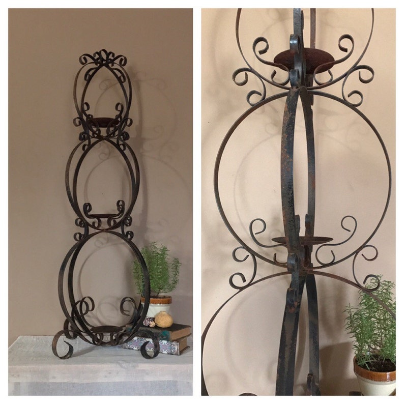46 Wrought Iron Candle Holder Centerpiece/Fireplace Etsy