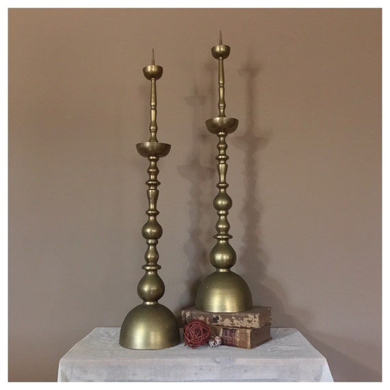 36 Tall Floor Candlesticks Fireplace Decor Floor Candle Etsy