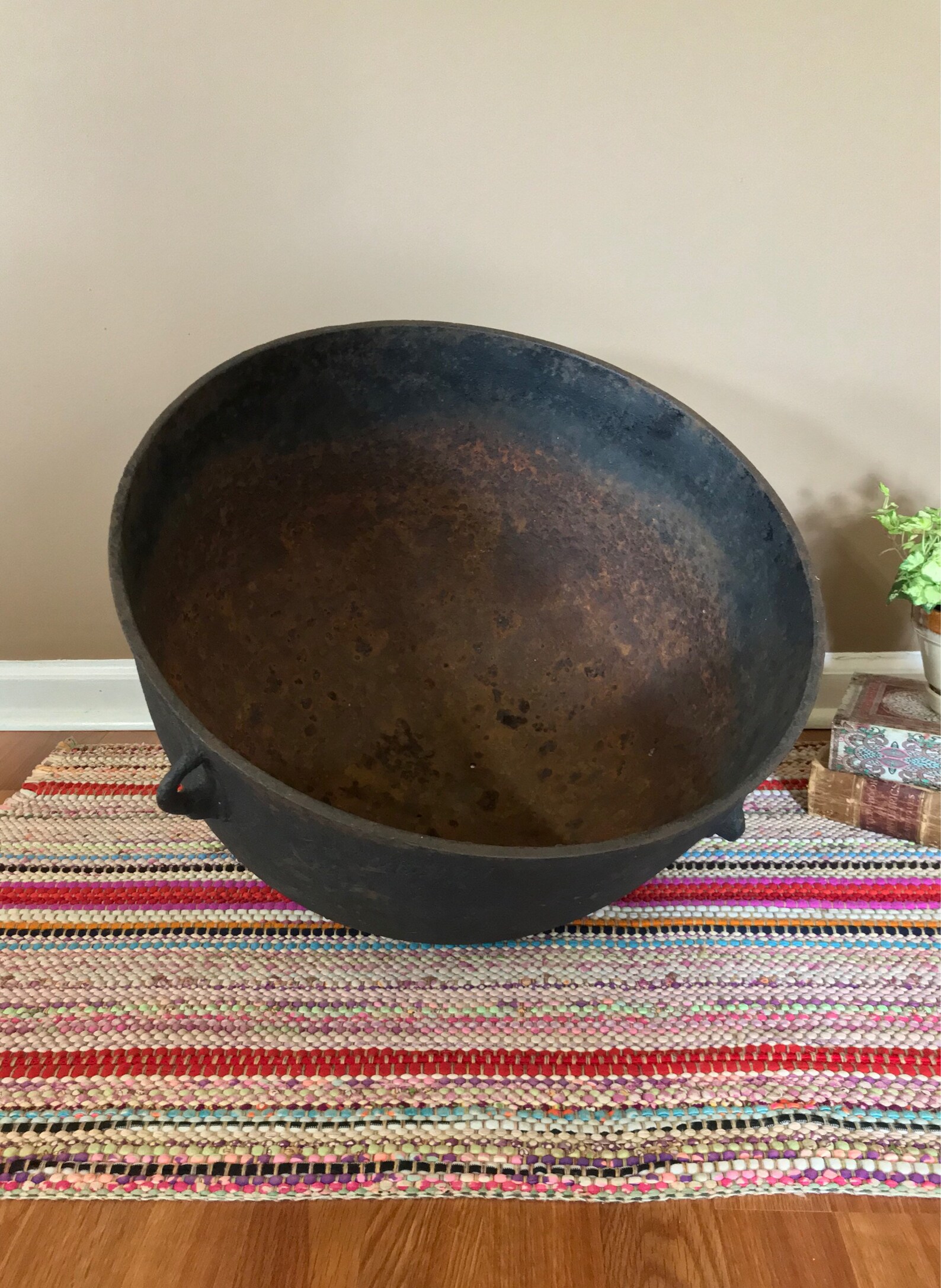 Large Cast Iron Cauldron / Antique Cauldron No. 15 / Black Etsy
