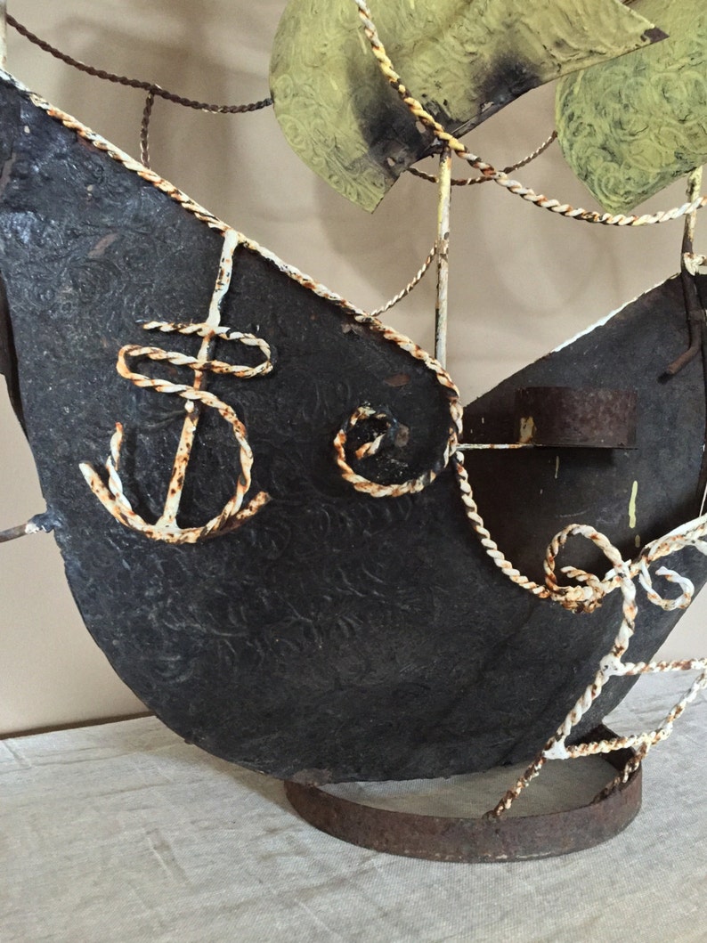 44 Large Vintage Metal Ship / Model Ship / Metal Art / Etsy