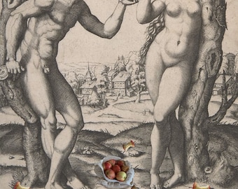 Adam and Eve. Altered Art. Instant digital download of high resoulation prints.
