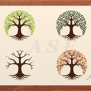 De Four Seasons afgebeeld met behulp van de Boom des Levens. U ontvangt 2 high res. jpg-bestanden voor 8 x 10 en A4 prints.