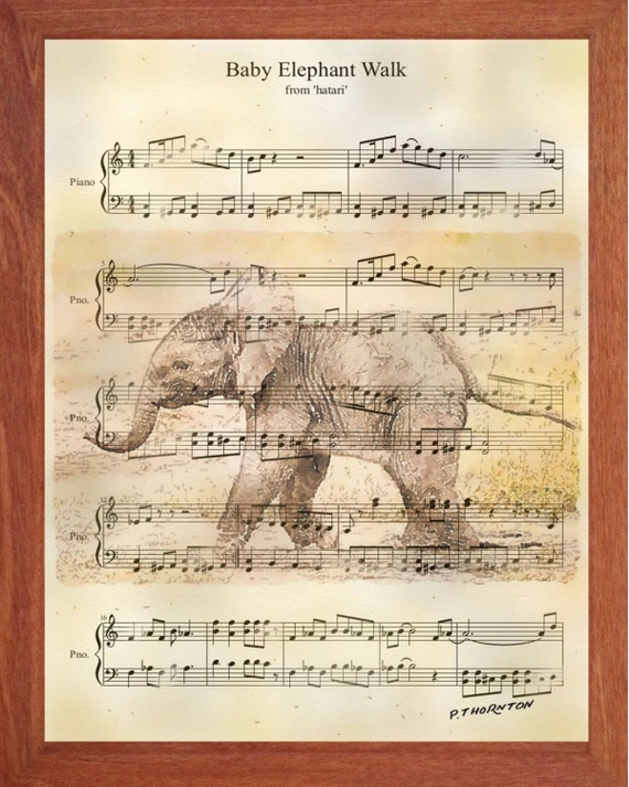 Baby Elephant Walk Printable Art Elephant Music Etsy