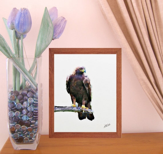 Falcon Painting Bird Painting Wildlife Watercolour Wildlife Wall Art Digital Print