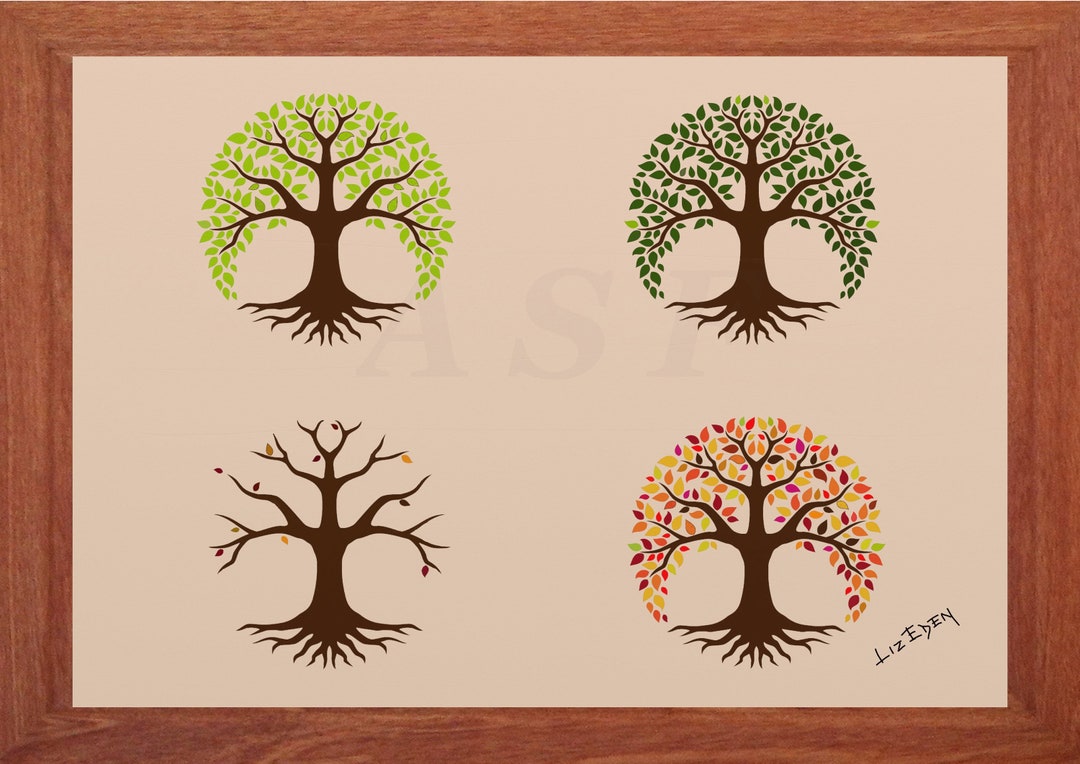A Painting of the Tree of Life Depicting the Cycle of the Seasons. You ...