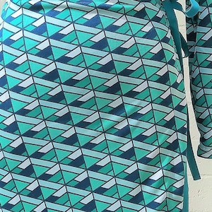 Trilateral 100% Silk Jersey by the Yard or Meter - Triangle Art Deco Pattern in Four Color Options