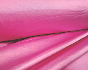 Bubble Gum 100% Silk Jersey Fabric by the Yard or Meter - Solid Pink Color Medium Weight Stretch Silk Material