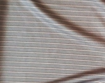 Mocha Mousse Stripe 100% Silk Jersey - Pure Silk Knit in a Classic Horizontal Pattern in Muted Beige and Tan Tones