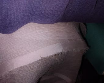 100% Silk Crinkle Chiffon Fabric by the Yard or Meter in 40 Solid Colors